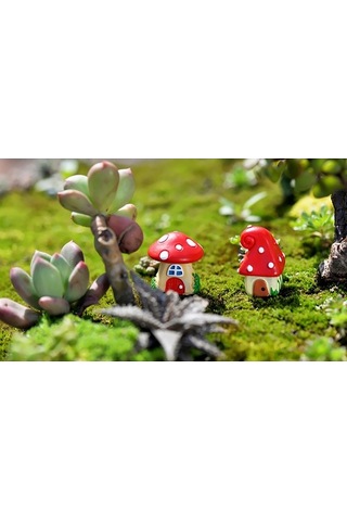 Trendooze 3 Adet Mikro Bahçe Dekorasyonu Reçine Süslemeleri Seti Renkli Model