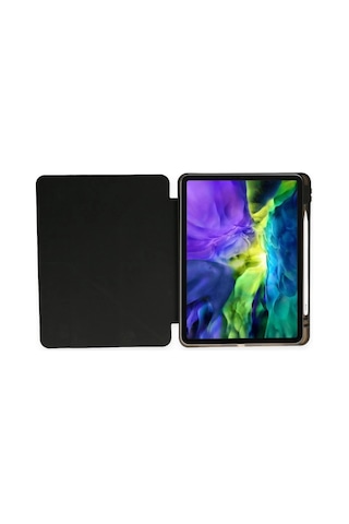 Apple İpad Pro 11 2024 Kılıf Kalemlikli Mars Tablet Kılıfı - Siyah Arka Kapak