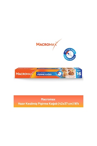 Macromax Hazır Kesilmiş Yağlı Pişirme Kağıdı 16'lı