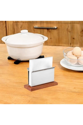 Homyl Peçetelik Paslanmaz Çelik Kağıt Tutucu Tezgah Yemek Gümüş