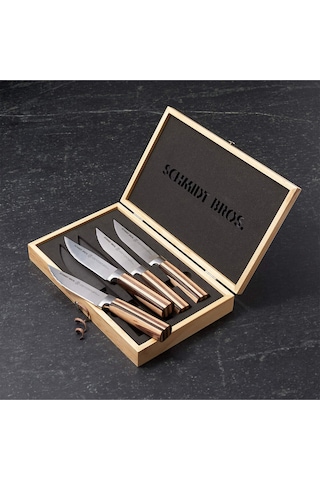 Schmidt Brothers Farmhouse Blend Jumbo Biftek Bıçakları, 4'lü Set Takımlar Çok Renkli