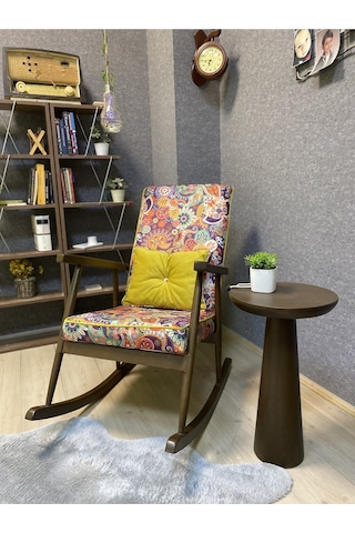 Asedia Trend Ceviz Retro Sallanan Sandalye Koltuk