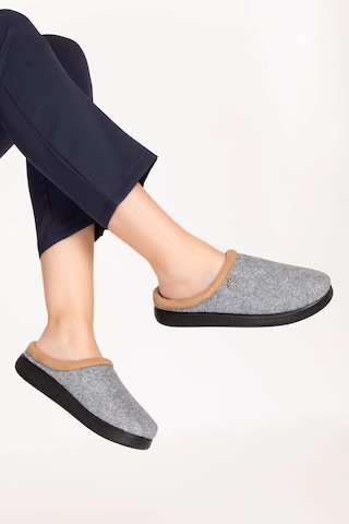 Gondol İçi Kürklü Rahat Ve Hafif Ev Terliği Ev.216 Gri