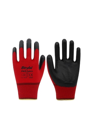 Beybi Pn3 Zebra Nitril Kaplama Isi Guvenligi Eldiveni Kaplamalı İş Konforlu Koruma