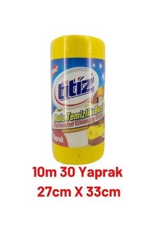 Titiz Perforeli Temizlik Bezi Rulo Sarı 10 M