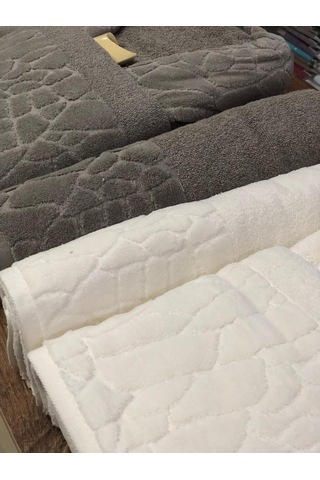 Durul Antik Kısmi Kadife Pamuklu 8 Parça Aile Bornoz Seti Haki