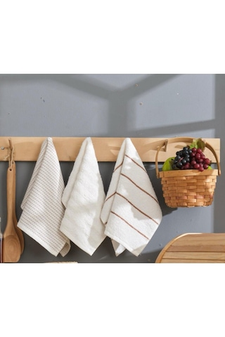 Rebeka Home Collection Sophia El Yüz Mutfak Havlu Seti 6'lı 30 x 50 CM Krem