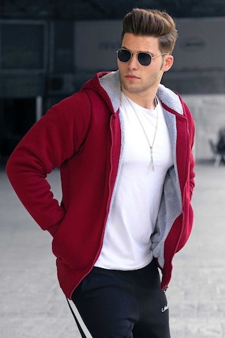 Madmext Içi Kürklü Bordo Hırka 22377 Bordo