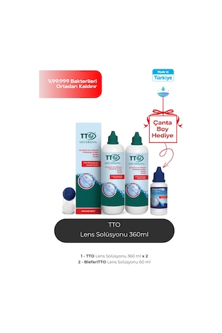 Tto 360 Ml 2 Adet Lens Solüsyonu Çanta Boy 60 Ml