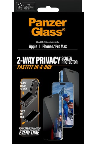 Privacy Apple Uyumlu iPhone 17 Pro Max Ultra-wide Fit Çerçeveli Gizli/hayalet Ekran Koruyucu - Fastfit Aparatlı