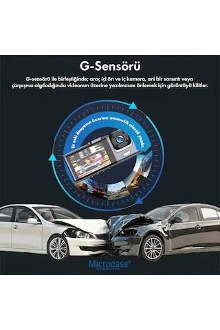 Microcase Wifi Destekli Black Box 1080p Araç İçi Kamera Super Hd 1080p Trafik Recorder - Al5759