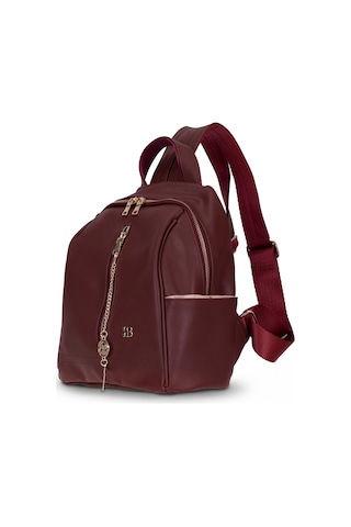 Bloominbag Burkley Avelıne Bordeaux Wine Pu Deri Kadın Sırt Çantası bordo