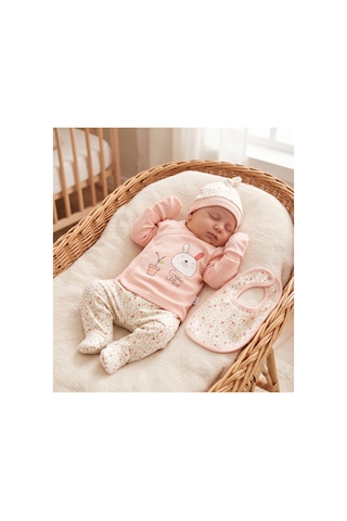 Mother Love %100 Organik Pamuk 5'li Hastane Çıkışı Yenidoğan Bebek Kıyafeti Seti Çiçek Desenli