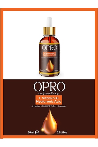 Opro Cosmetics C Vitamini & Hyaluronik Asit Aydınlatıcı Etkili Cilt Bakım Serumu 30 Ml - Niacinamide