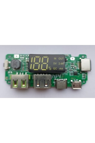 Powerbank Çift Usb 5v 2.4a Ledli Micro Usb Ve Type-c Modülü