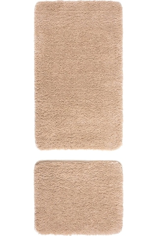 Koza Home Koza Home Segura Peluş Bej Kaydırmaz Taban Banyo Paspası Bej