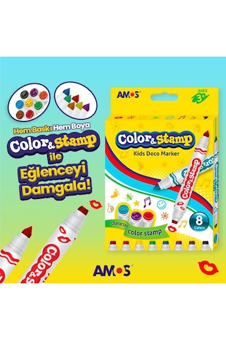 Amos Baskı Kalemı Color&Stamp 8Lı
