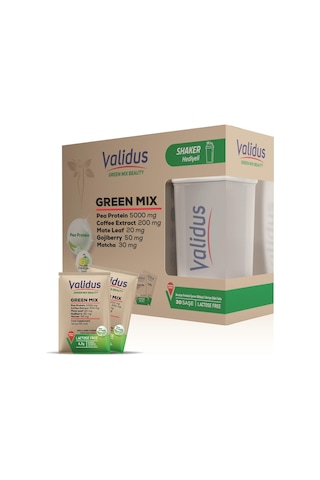 Validus Green Mix Bitkisel Protein Şase - Shaker Hediyeli
