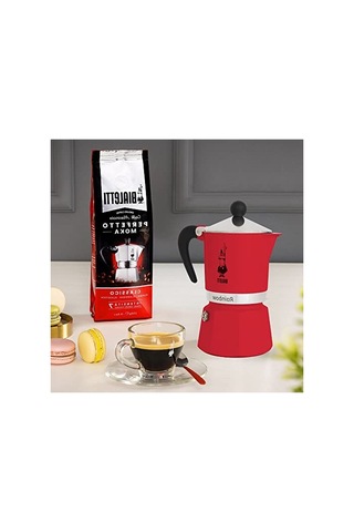 Bialetti - Rainbow: 1 Cup Ocak Üstü Espresso Pişirici - 60ml - Kırmızı Renk - Alüminyum Gövde - Patentli Güvenlik Valfi - Tüm Ocak Türleri İçin Uygundur İndüksiyon Hariç Enerji Sınıfı A+