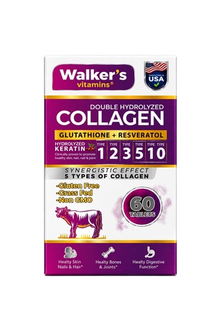 Walker's Vitamins Premium 5 Tip Kolajen Keratin Çinko Bromelain Biotin İçeren Güzellik Saç Cilt Destek Tableti