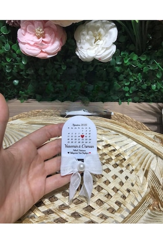 Uv Baskı Pleksi Magnet Söz, Nişan, Nikah, Düğün, Kına 10 Adet Fuşya