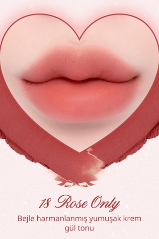 Dasique Kalp Tasarımlı Yoğun Pigmentli Köpük Yapılı Kadife Bitiş Sunan Ruj Souffle Color Pot 18 Rose Only 18 Rose Only