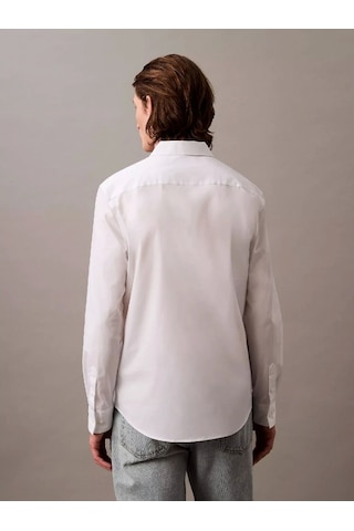 Calvin Klein Ls Solıd Stretch Slım Shırt Erkek Gömlek Lv04lb145g-yaa Beyaz