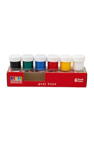 Südor Guaj Boya 6 Renk 20 Ml Canlı Renkler Çocuklar İçin Boyama Ve Resim Seti Çok Renkli