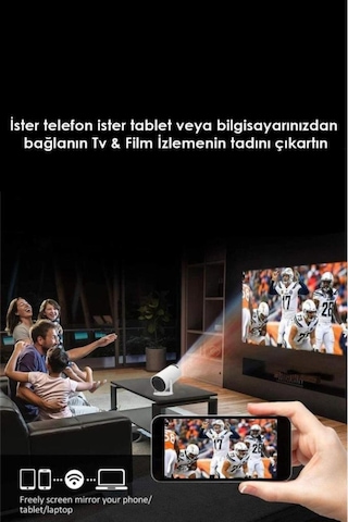 Hy300 Lite Taşınabilir Sinema Projektörü Ev Sineması Bluetooth Android 11 Akıllı Projeksiyon Wifi