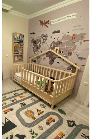 Babykinder Baby Kinder Back Roofed Montessori Doğal Bebek Ve Çocuk Karyolası