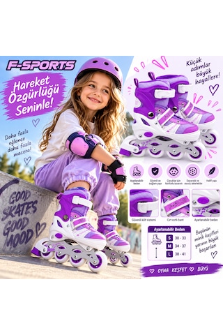 Ayarlanabilir Çocuk Pateni F-sports Mor