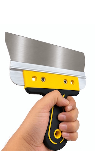 Eğri Saplı Spatula 20 Cm Paslanmaz Çelik Temizlik Boya Sıva Kazıma Harç Karıştırma Ispatulası