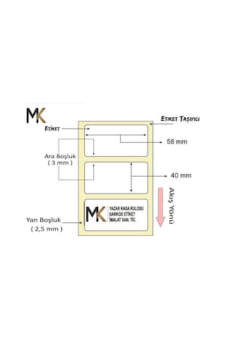 40x58 Terazi Etiketi / Barkod Etiketi / 600'lük Sarım / 600lü Sarım / 1 Adet Diğer