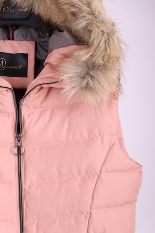 Kadın Kürklü Kapüşonlu Su Geçirmez Pudra Şişme Yelek
