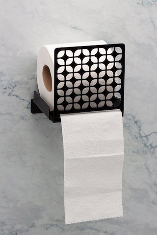 Modern Banyo Tuvalet Peçete Tutucu, Siyah Peçete Askılığı, Metal Peçetelik Siyah
