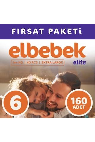 Elbebek Elite Bebek Bezi 6 Numara XLarge Fırsat Paketi 160 Adet 4'lü
