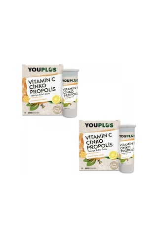 Youplus Vitamin C Çinko Propolis 2 x 20 Efervesan Tablet