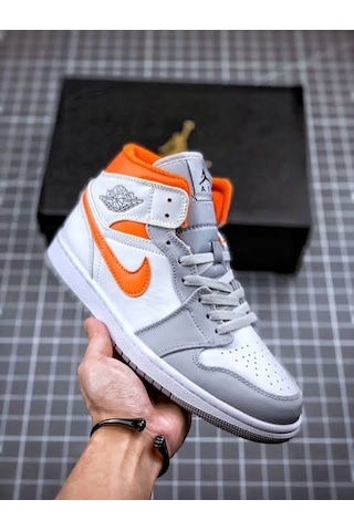 Nike Jordan 1 Mid Se Starfish Basketbol Ayakkabısı Beyaz - Turuncu