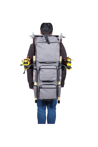 Wolfish Balıkçı Sırt Çantası Gri Büyük Boy 4 Olta Kapasiteli