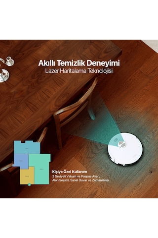 ttec Robi Pro LaserIQ Teknolojili Akıllı Robot Süpürge ve Paspas