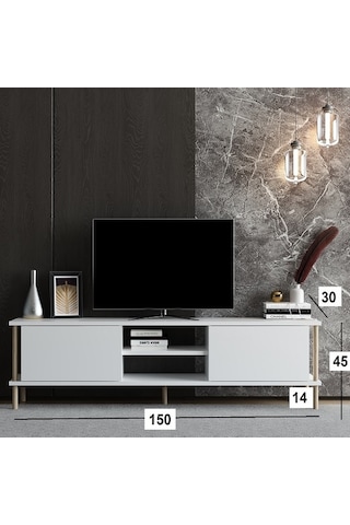 Tv Sehpası Afra Beyaz 150 Cm