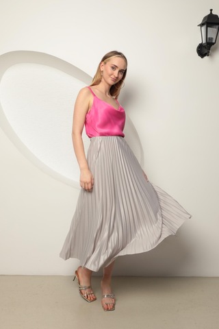 Chıcnhappy Örme Kumaş Kadın Piliseli Etek Gri 24op80010164 Gri