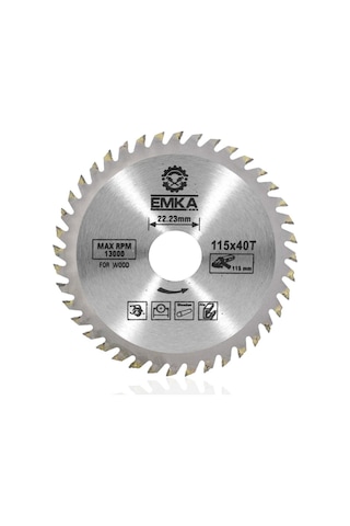 Daire Testere Ahşap Kesme Testeresi 115 Mm 40 Diş + Matkap Aparat