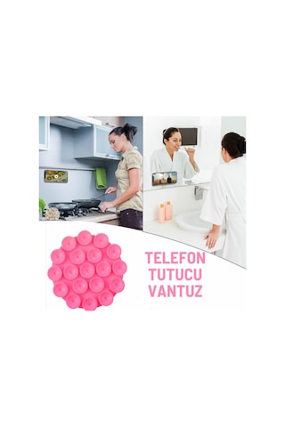 Ahtapot Vantuzlu Telefon Tutucu Yuvarlak 3m Çift Taraflı Bant Akrobat Pembe Belirtilmemiş Vantuzlu P