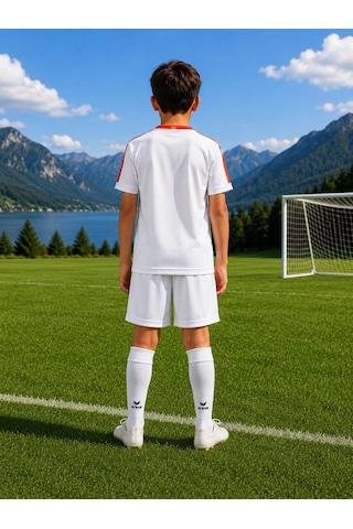 Alexandergardi Çocuk Futbol Ve Antreman Şortu Kırmızı - Beyaz