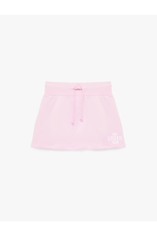 Koton Beli Bağcıklı Slim Fit Nakışlı Mini Spor Şort Etek Pembe 6sak40430nk Gül