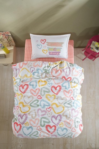 Clasy Ranforce Nevresim Takımı Tek Kişilik Selfie V1 Pudra Pudra