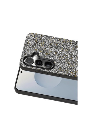 Onegif Samsung Galaxy Uyumlu S25 Bright Simli Kapak - Gold Çok Renkli
