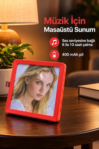 Shnstore Müzikli Fotoğraf Çerçevesi Şarj Kablolu Masaüstü Kullanım Shntknd0720