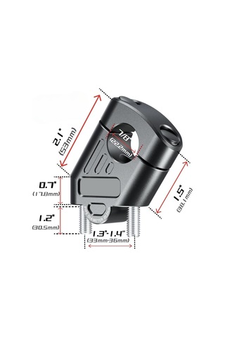 Nukroport 22 Mm Gidonlar İçin Gidon Yükseltme Aparatı Siyah